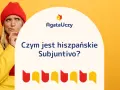 Zastanawiasz się nad hiszpańskim Subjuntivo? Ta grafika z zamyśloną osobą i pytaniem "Czym jest hiszpańskie Subjuntivo?" pomoże Ci zrozumieć ten gramatyczny tryb.