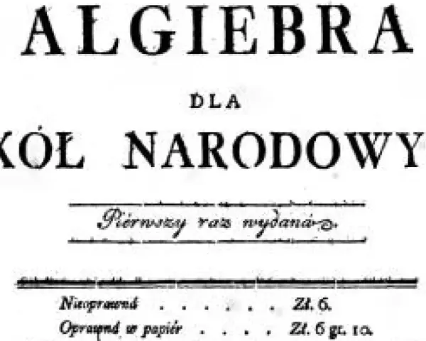 Tytuł "Algebra dla szkół narodowych", wydany przez Komisję Edukacji Narodowej.