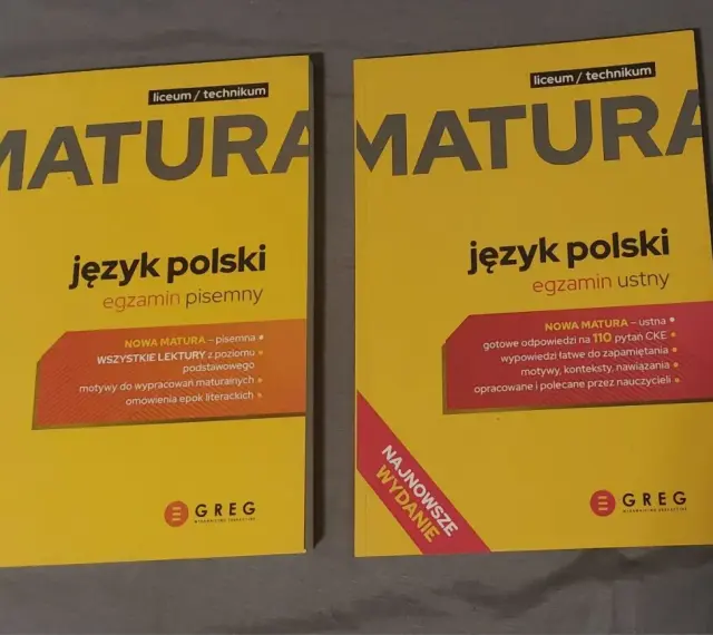 Dwie książki do matury z polskiego: pisemnej i ustnej. Ta druga zawiera odpowiedzi na 110 pytań, co pomoże w przygotowaniu do egzaminu i odpowie na pytanie, ile trwa matura ustna z polskiego.